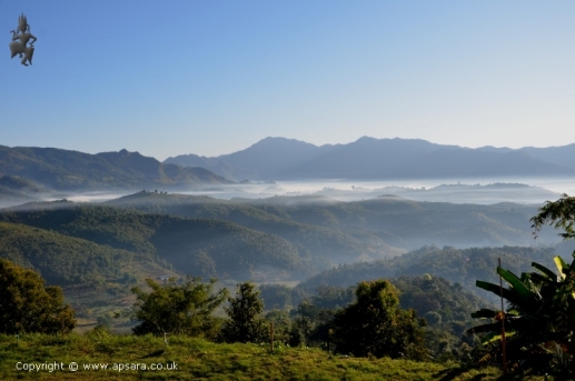 The morning mist over the Mogok valley