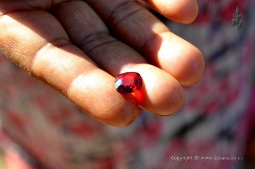 A red spinel for sale at the Panchan Gem Market.